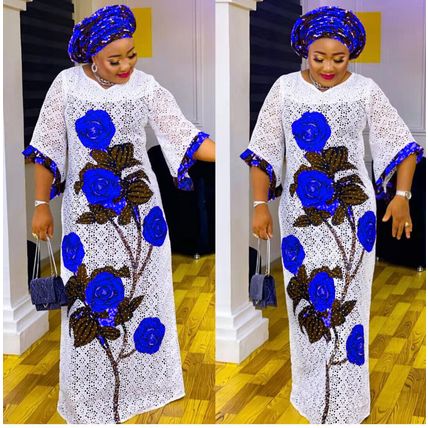 Loose Plus-size Fashionable And Personalized African Women's Rose Long Dress