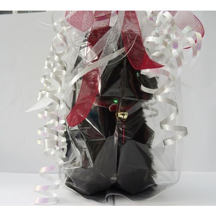 Black Cat hand made cuddly 12" Toy Cat With Collar And Engraved Tag Gift Wrapped