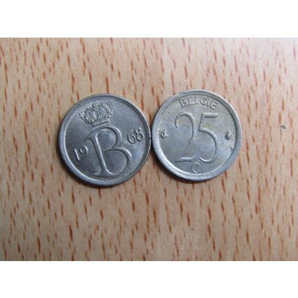 Belgium 1968 25 Centimes Belgie (Dutch - Flemish Text) Coin