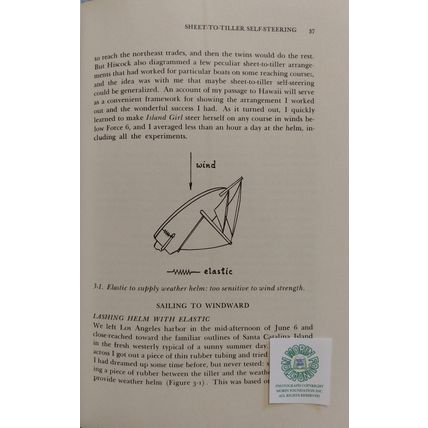 SELF STEERING FOR SAILING CRAFT by JOHN S LETCHER JR illustrated HCDF