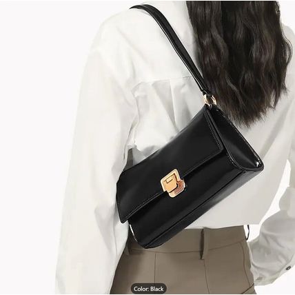 Elegant Women’s Shoulder Bag - Chic Retro Black Crossbody-Black