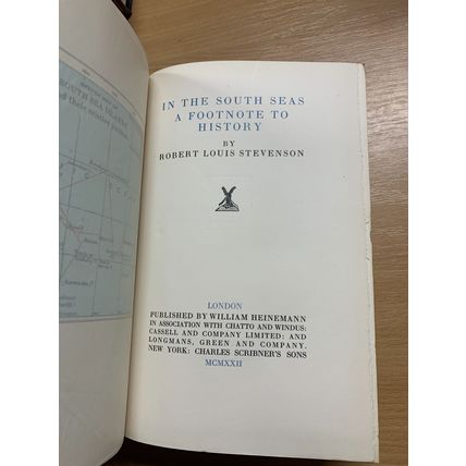 RARE* 1922 ROBERT LOUIS STEVENSON "IN THE SOUTH SEAS etc" VOL 16 BOOK (P7)