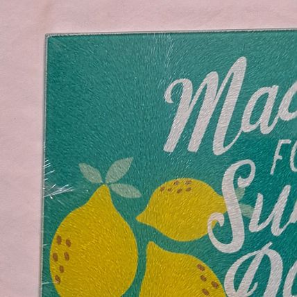 MADE FOR SUNNY DAYS Kitchen TOWELS & Glass CUTTING BOARD NEW Home Collection