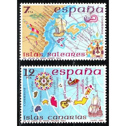 España. 1981. Mi # 2505 / 06. España Insular. Insular Spain. Baleares. Canarias