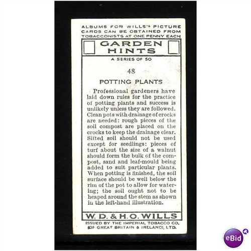 WILLS - 1938 GARDEN HINTS No 48 Potting Plants Mint