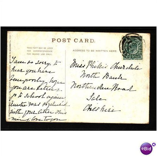 TWO GIRLS SHOWING DRESS FASHION STUDIO COLOUR PHOTO POST CARD USED