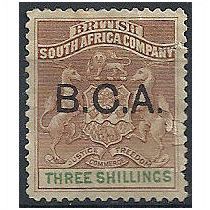 BCA (Nyasaland) 1895 SG10 3/- Brown & Green Mounted Mint Filler (pull at right).