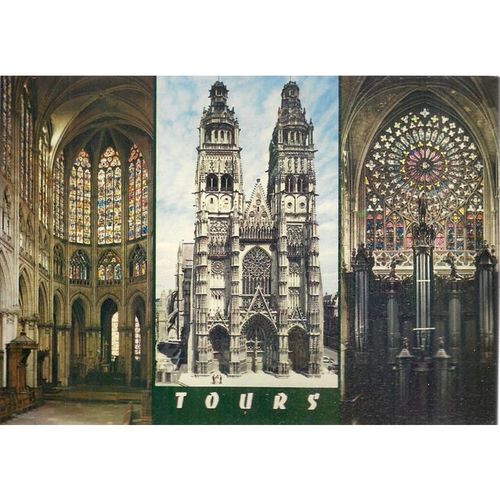 TOURS , Indre-et-Loire France postcard Cathedrale St Gatien