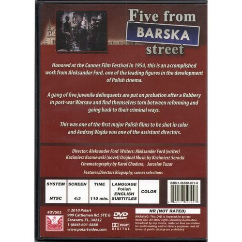 Piatka z ulicy Barskiej (Five from Barska Street) DVD 1953 NTSC POLSKI POLISH