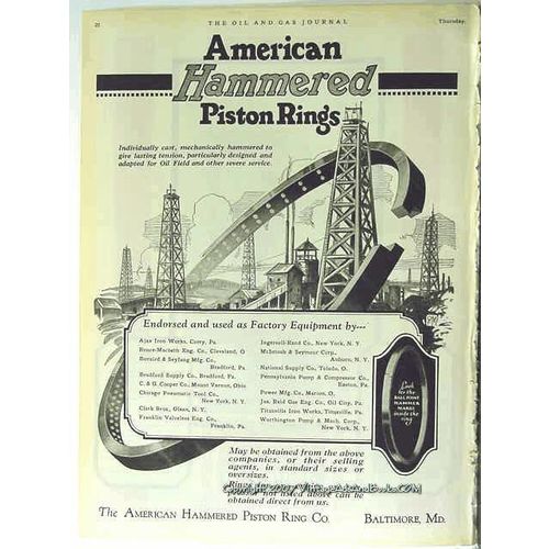 american hammered piston ring company 1928 individualy cast vintage ad