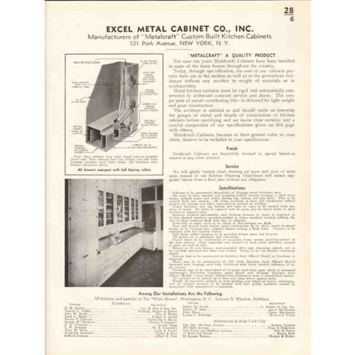 excel metal cabinet company 1938 metalcraft kitchen vintage catalog