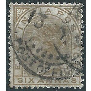 India 1876 SG81 6a Pale Brown Fine Used. ..