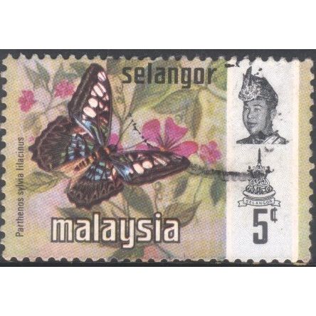 Malaysia (Selangor) 1971 - SG148 - 5c multi - "Parthenos sylvia" - used