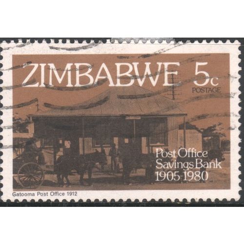 Zimbabwe 1980 - SG597 - 5c - Gatooma Post Office, 1912 - used