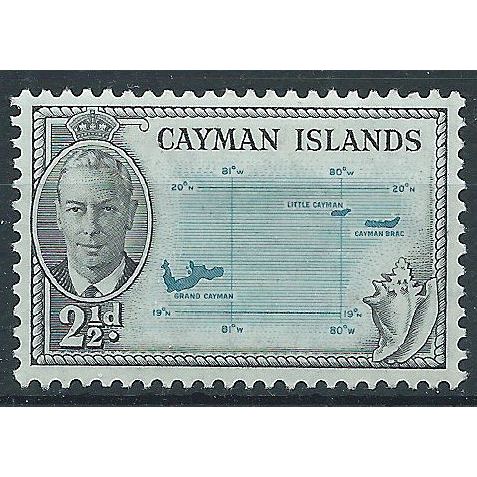 Cayman Islands 1950 SG140 2 1/2d Turquoise & Black Mounted Mint . ..