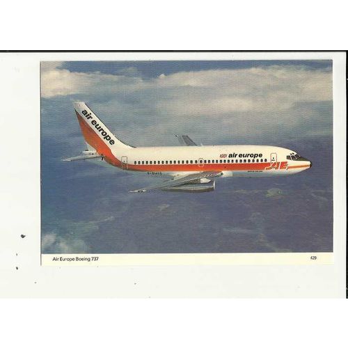 Aviation AIR EUROPE BOEING 737 Postcard by Skilton & Fry (429)