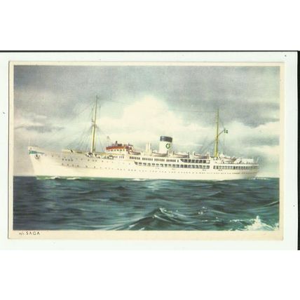 Swedish Lloyd MV SAGA Postcard (Company card)