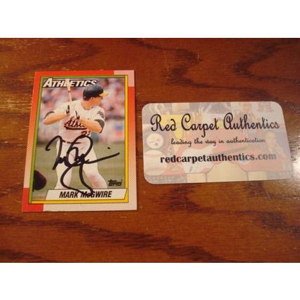 1990 Topps, Autograph Card w/COA, MARK McGWIRE, Athletics