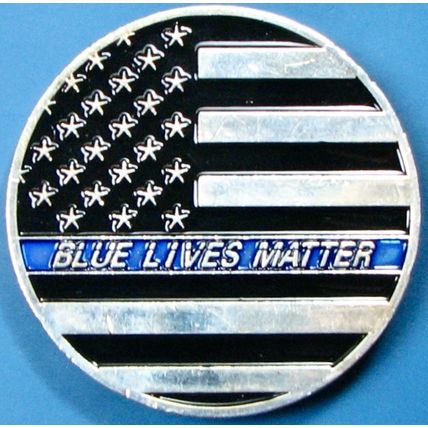 Thin Blue Line. Challenge Coin. Souvenir. 2". 31b.