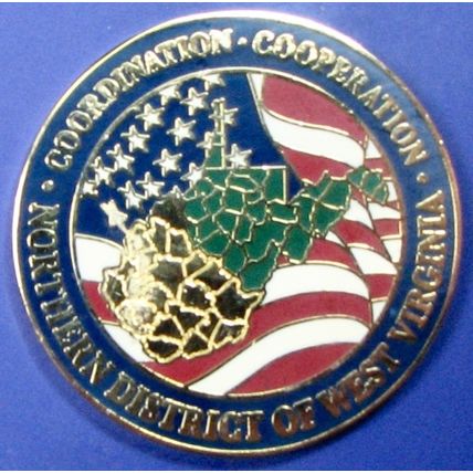 DOJ, W. VA Attorney's Office. Challenge Coin. 1.5". 40b.