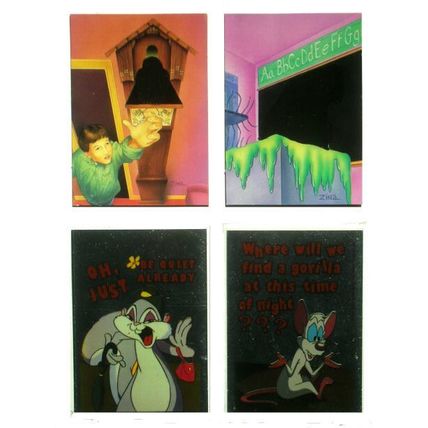 Vintage Trading Cards: #58 - Lot of 4 - 1995-1996 Foil Stickers, Monster Cards