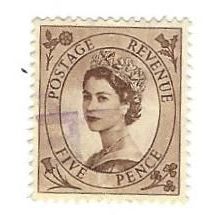 GB 1953 5d beige used SG522