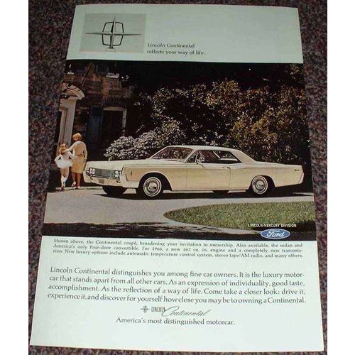 1966 Lincoln Continental Car Ad, Way of Life!