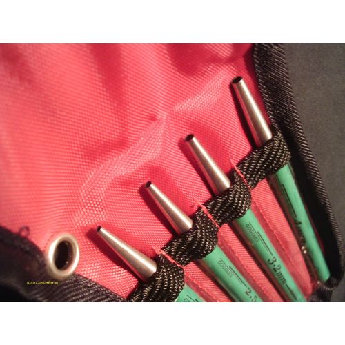 4 Piece Concave Punch Set Metric Includes Vinyl/Nylon Hang up Storage Pouch New