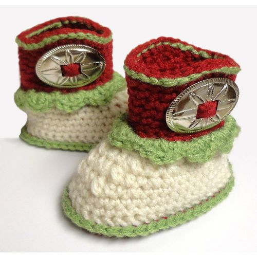 BABY booties #B027 crochet cowboy unisex 0-12 months