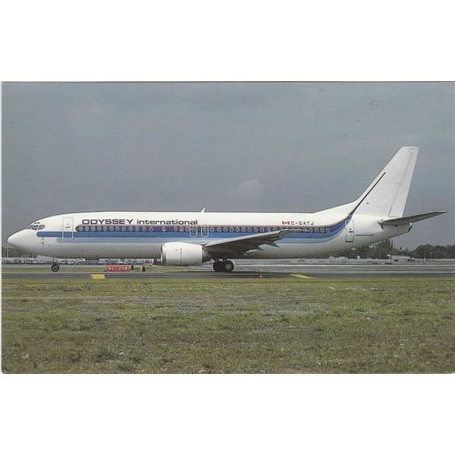 Odyssey International Boeind B737 4Y0 Civil Aircraft Postcard (A20042)