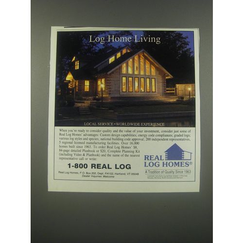 1991 Real Log Homes Ad - Log Home Living