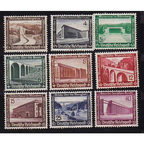 GERMANY REICH [1936] MiNr 0634-42 ( */mh ) Bauwerke