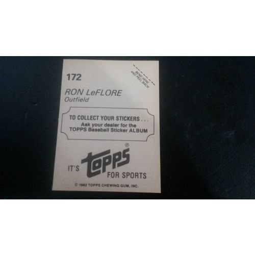 1982 Topps Stickers Card # 172 Ron LeFlore Excellent (5) Chicago White Sox