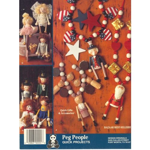 Peg People Quick Projects Booklet Wooden Jewelry Animals People qbk004