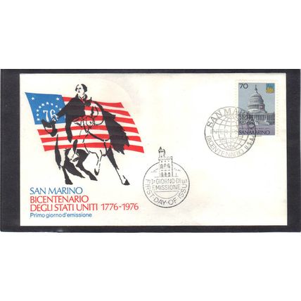 FDC Int'l San Marino Honoring USA Bicentennial (Cachet-U/A) CV01103