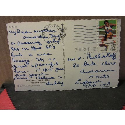 DEERING OAKS PARK, PORTLAND, MAINE, USA used postcard 1984 pm =