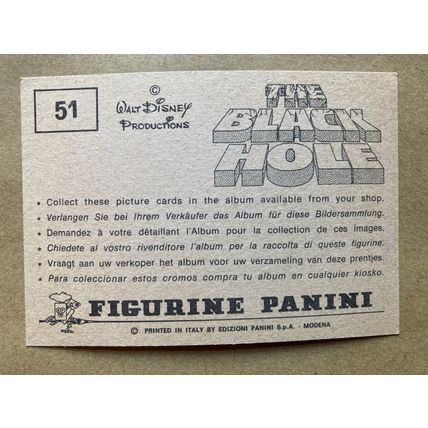 The Black Hole Sticker # 51 (A) unused 1980 Panini Disney Sci-fi