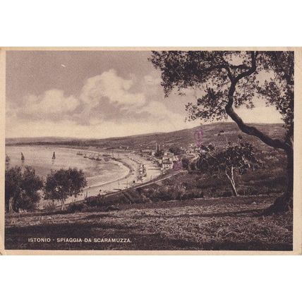 Istonio Spiaggia De Scaramuzza Italy Old Postcard