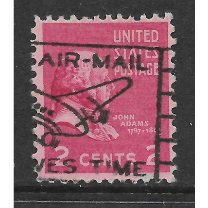 USA 1938 PRESIDENTIAL SERIES 2c CERISE JOHN ADAMS SG802 FINE USED#