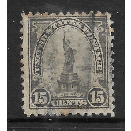 USA 1922 15c GREY STATUE OF LIBERTY SG 574 FINE USED#