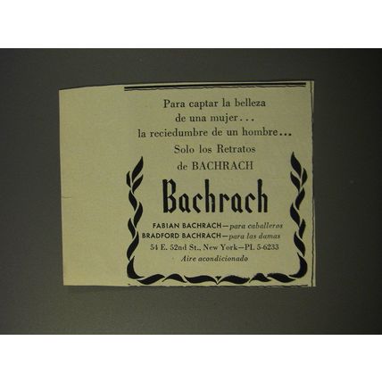 1953 Bachrach Photography Ad - Para captar la belleza de una mujer