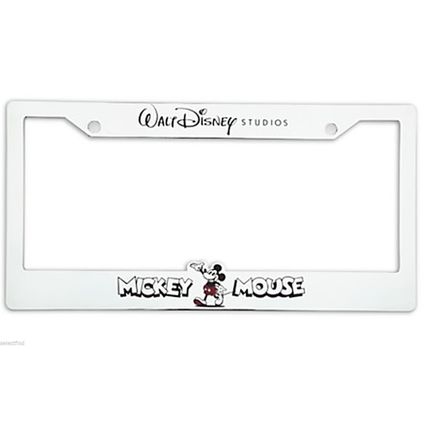 WALT DISNEY STUDIOS EXCLUSIVE MICKEY CHROME LICENSE PLATE FRAME HOLDER~NEW~HTF~