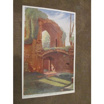 J.J Ward Postcard - Kenilworth Castle banqueting Hall, Warwickshire
