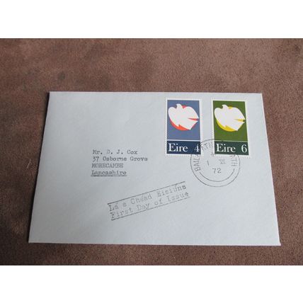 1972 Ireland / Eire FDC Postal Cover - Dove of Peace