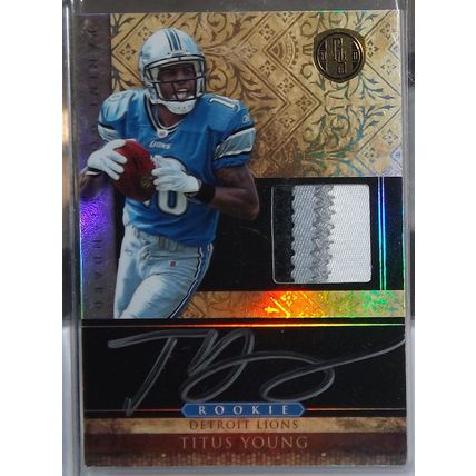 2011 Gold Standard TITUS YOUNG (Titans) Rookie Card Patch Auto #265 186/499