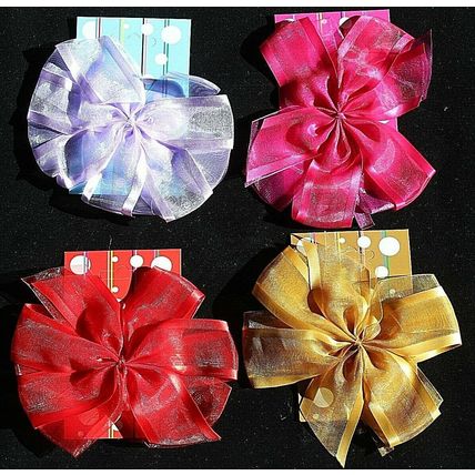 4 x Organza Ribbon Bows 145mm Wide