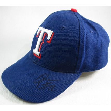 Pre-Owned Texas Rangers Blue Baseball Cap Hat, One Size, SIGNED #72, Help!!!
