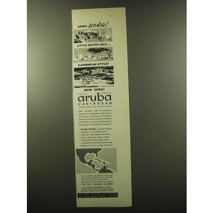 1959 Hotel Aruba Caribbean Ad - Ariba Aruba! Little Dutch Isle