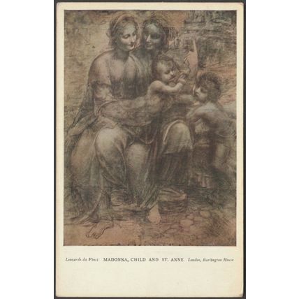 Leonardo da Vinci, Madonna, Child & St Anne, c.1905-10 - Medici Society Postcard