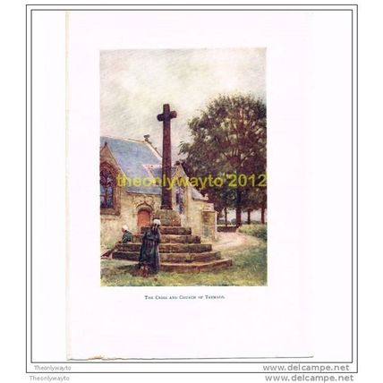 THE CROSS AND CHURCH OF TREMALO, FROM PICTURESQUE BRITTANY, 1906 (FRANCE)
